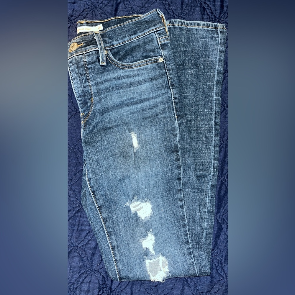 Stylish Blue Distressed Women Jeans
